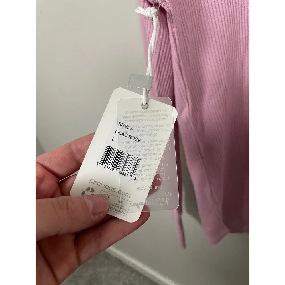 NWT P.J.‎ Salvage Textured Essential Long Sleeve Top in Lilac Rose Size Large